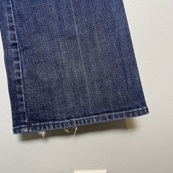 7 For All Mankind Womens A Pocket Flare Jeans Denim Sz 30 32 Low Rise USA Boho - Picture 4 of 16